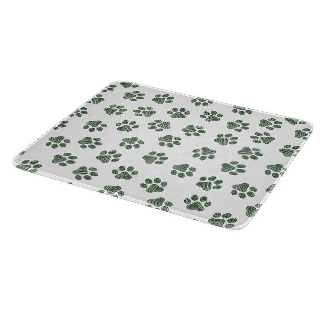 Doodle Paws, Dog Paws, Green Paws Cutting Board (Corner)