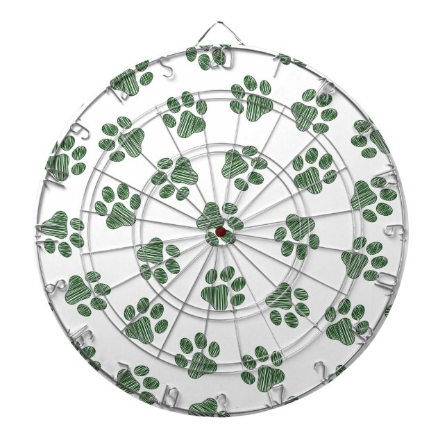 Doodle Paws, Dog Paws, Green Paws Dart Board (Front)