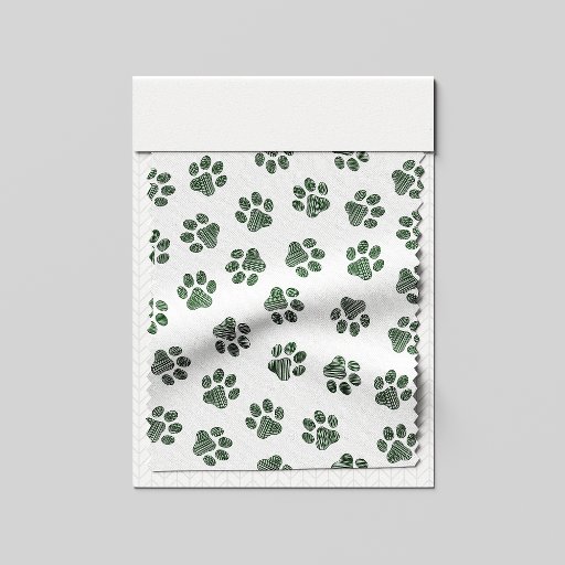Doodle Paws, Dog Paws, Green Paws Fabric