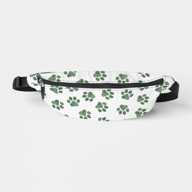 Doodle Paws, Dog Paws, Green Paws Fanny Pack (Front)