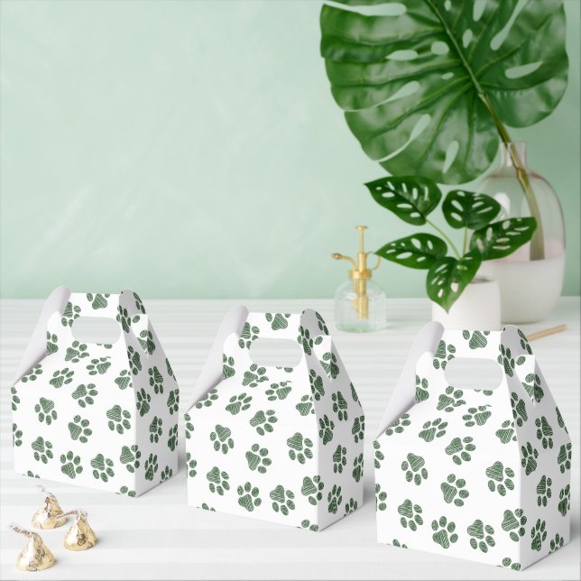 Doodle Paws, Dog Paws, Green Paws Favor Boxes (Multiple)