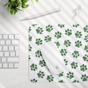 Doodle Paws, Dog Paws, Green Paws Mouse Pad