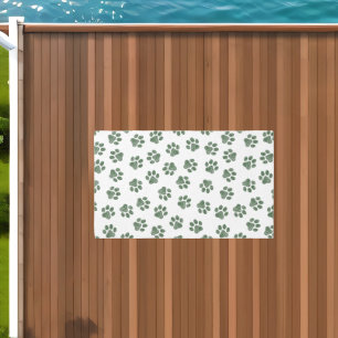 Doodle Paws, Dog Paws, Green Paws Outdoor Rug