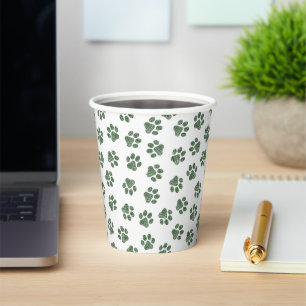 Doodle Paws, Dog Paws, Green Paws Paper Cups