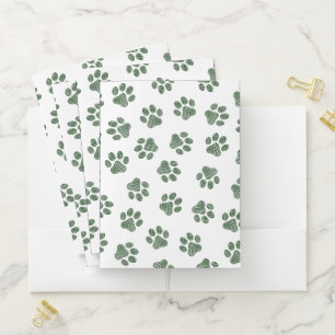 Doodle Paws, Dog Paws, Green Paws Pocket Folder
