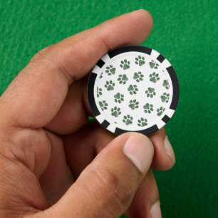 Doodle Paws, Dog Paws, Green Paws Poker Chips