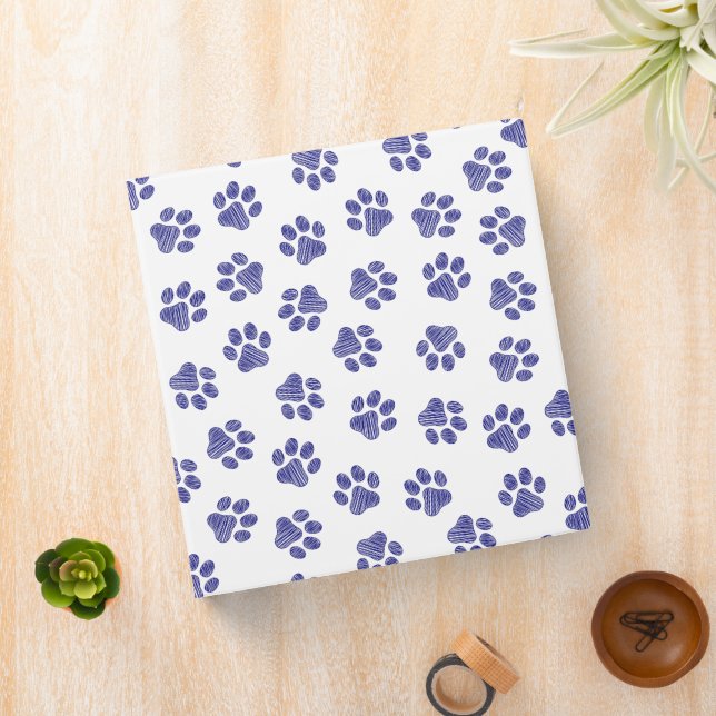 Doodle Paws, Dog Paws, Navy Blue Paws 3 Ring Binder (In Situ)
