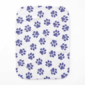 Doodle Paws, Dog Paws, Navy Blue Paws Baby Burp Cloth