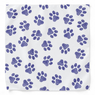 Doodle Paws, Dog Paws, Navy Blue Paws Bandana