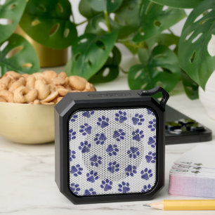 Doodle Paws, Dog Paws, Navy Blue Paws Bluetooth Speaker