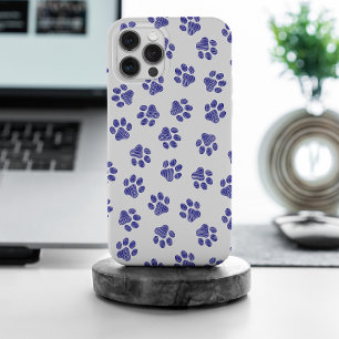 Doodle Paws, Dog Paws, Navy Blue Paws iPhone 15 Pro Max Case