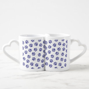 Doodle Paws, Dog Paws, Navy Blue Paws Coffee Mug Set