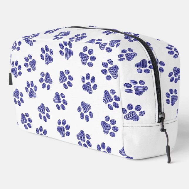 Doodle Paws, Dog Paws, Navy Blue Paws Dopp Kit (Right Corner)