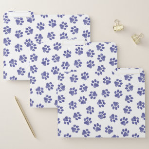 Doodle Paws, Dog Paws, Navy Blue Paws File Folder