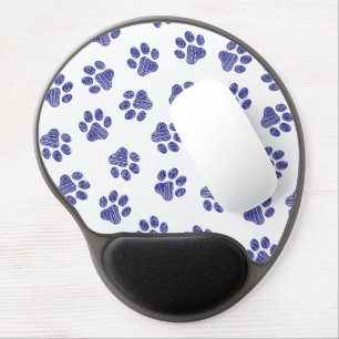 Doodle Paws, Dog Paws, Navy Blue Paws Gel Mouse Pad