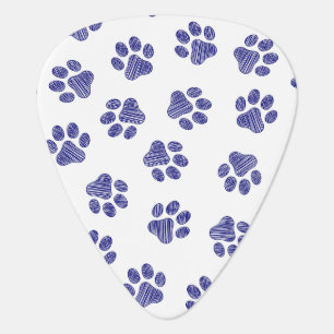 Doodle Paws, Dog Paws, Navy Blue Paws Guitar Pick