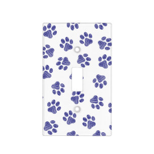Doodle Paws, Dog Paws, Navy Blue Paws Light Switch Cover