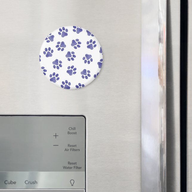 Doodle Paws, Dog Paws, Navy Blue Paws Magnet (In Situ (Fridge))