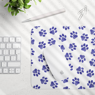 Doodle Paws, Dog Paws, Navy Blue Paws Mouse Pad
