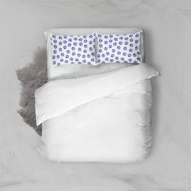Doodle Paws, Dog Paws, Navy Blue Paws Pillow Case (Creator Uploaded)