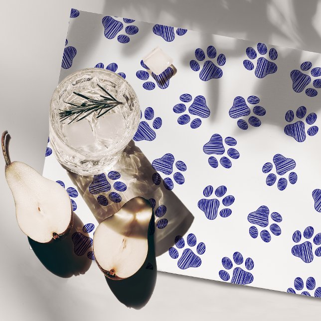 Doodle Paws, Dog Paws, Navy Blue Paws Placemat (Creator Uploaded)