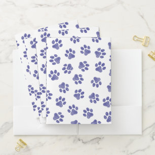 Doodle Paws, Dog Paws, Navy Blue Paws Pocket Folder