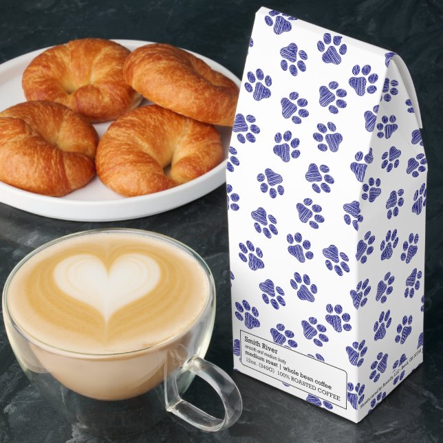 Doodle Paws, Dog Paws, Navy Blue Paws Roasted Coffee (Breakfast)