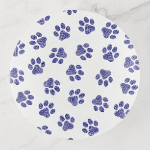 Doodle Paws, Dog Paws, Navy Blue Paws Trinket Tray