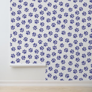 Doodle Paws, Dog Paws, Navy Blue Paws Wallpaper