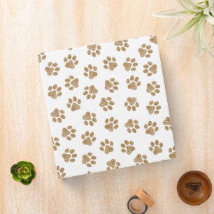 Doodle Paws, Dog Paws, Orange Gold Paws 3 Ring Binder