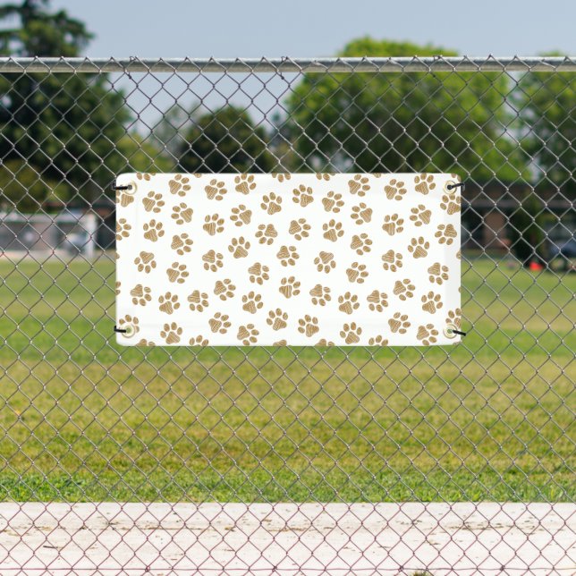 Doodle Paws, Dog Paws, Orange Gold Paws Banner (Insitu)