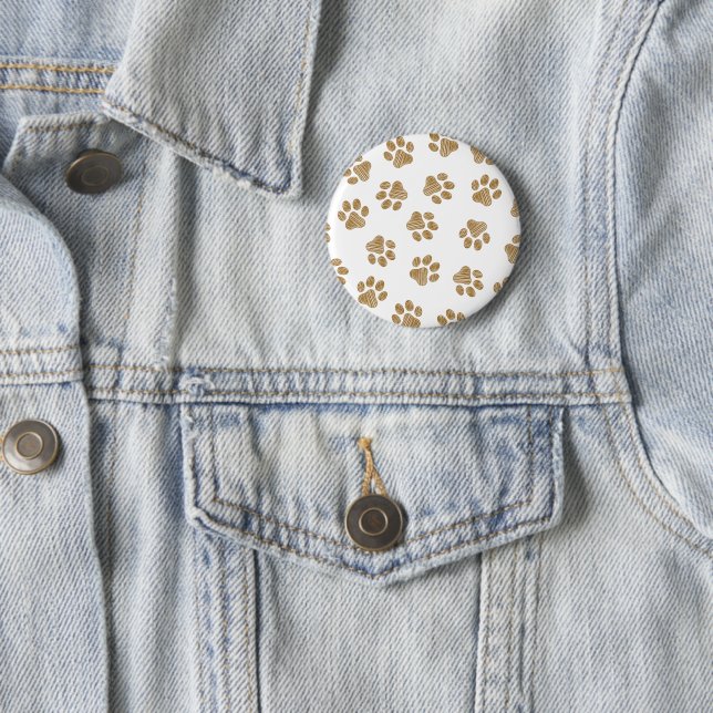 Doodle Paws, Dog Paws, Orange Gold Paws Button (In Situ)