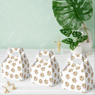 Doodle Paws, Dog Paws, Orange Gold Paws Favor Boxes