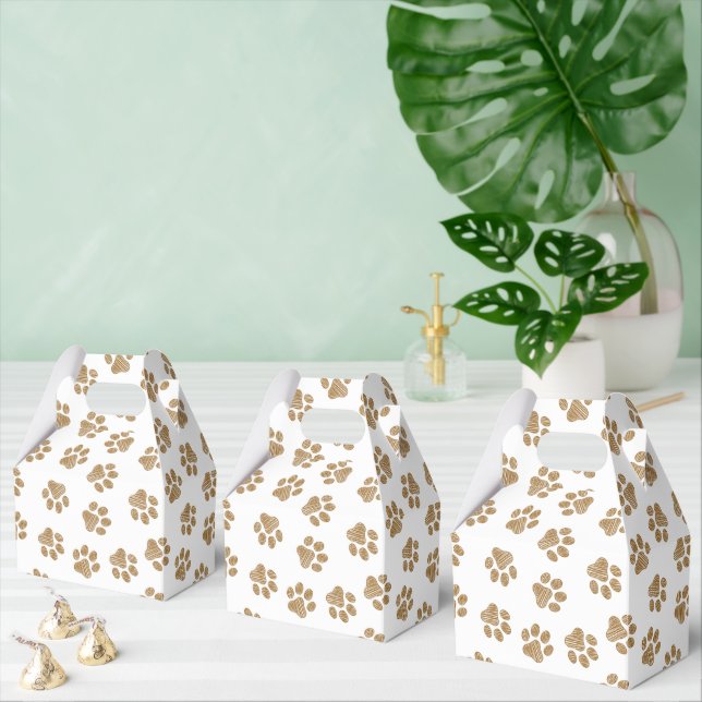 Doodle Paws, Dog Paws, Orange Gold Paws Favor Boxes (Multiple)