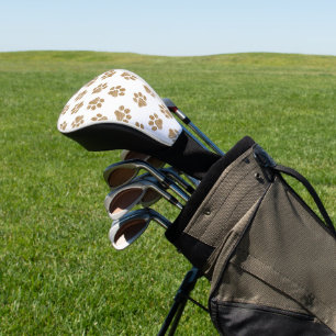 Doodle Paws, Dog Paws, Orange Gold Paws Golf Head Cover