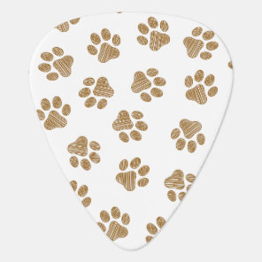 Doodle Paws, Dog Paws, Orange Gold Paws Guitar Pick