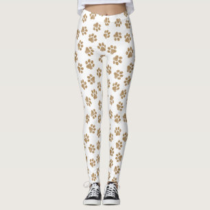 Doodle Paws, Dog Paws, Orange Gold Paws Leggings