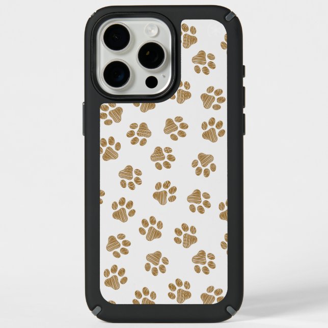 Doodle Paws, Dog Paws, Orange Gold Paws Speck iPhone Case (Front)