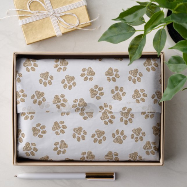 Doodle Paws, Dog Paws, Orange Gold Paws Tissue Paper (Gift)