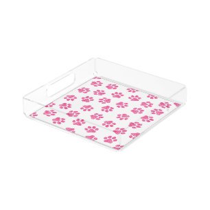 Doodle Paws, Dog Paws, Pink Paws Acrylic Tray