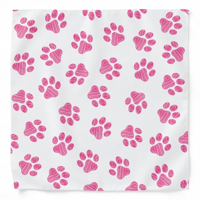 Doodle Paws, Dog Paws, Pink Paws Bandana (Front)