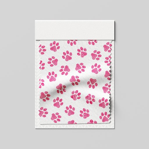 Doodle Paws, Dog Paws, Pink Paws Fabric