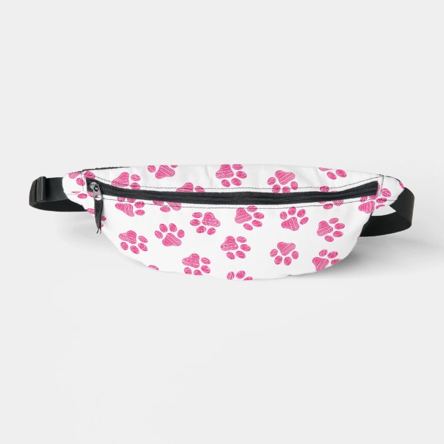Doodle Paws, Dog Paws, Pink Paws Fanny Pack (Front)