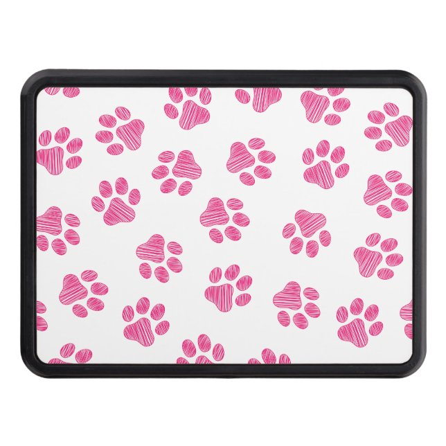 Doodle Paws, Dog Paws, Pink Paws Hitch Cover (Front)