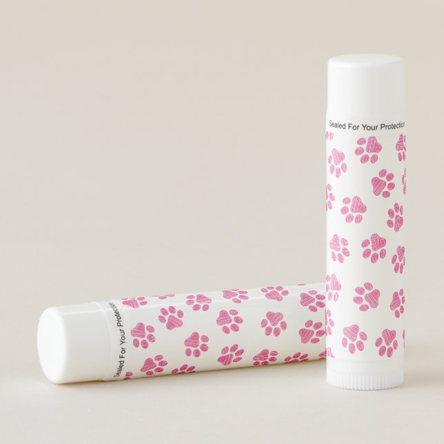 Doodle Paws, Dog Paws, Pink Paws Lip Balm (Front)