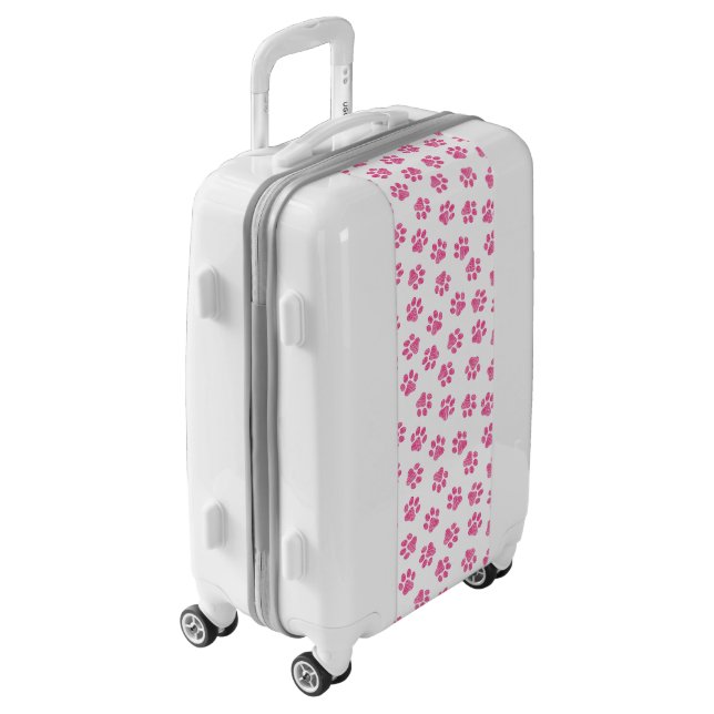 Doodle Paws, Dog Paws, Pink Paws Luggage (Rotated Left)