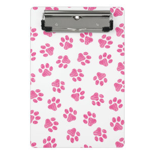 Doodle Paws, Dog Paws, Pink Paws Mini Clipboard