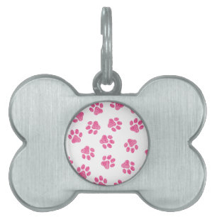 Doodle Paws, Dog Paws, Pink Paws Pet ID Tag