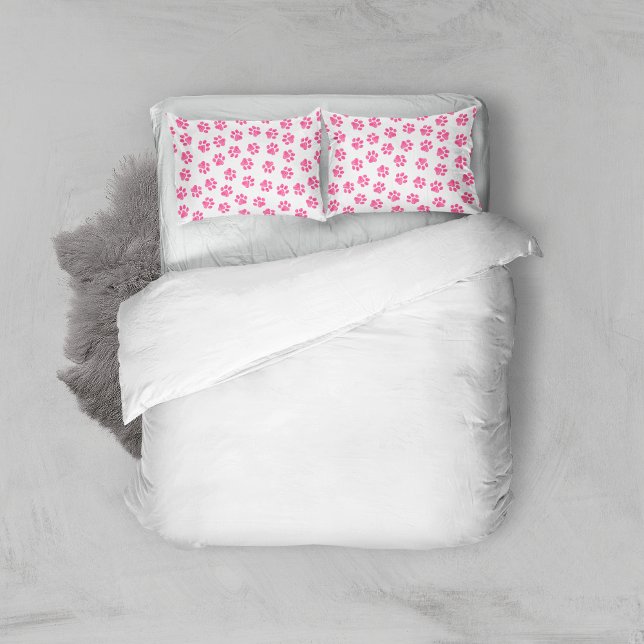 Doodle Paws, Dog Paws, Pink Paws Pillow Case (Creator Uploaded)