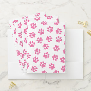 Doodle Paws, Dog Paws, Pink Paws Pocket Folder